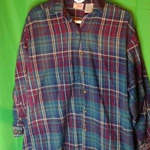 Men's Backwood Blues VTG flannel plaid shirt size MD, grand dad style!